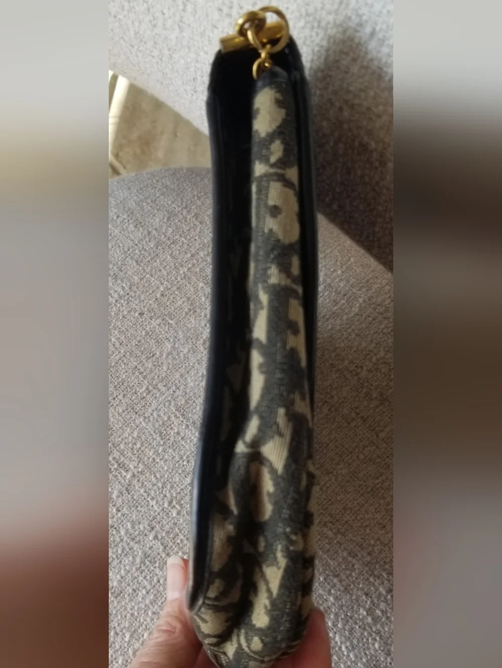 Vintage Dior Black & Beige Monogram Crossbody Bag - Picture 4 of 7